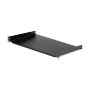 Picture of StarTech.com 1U Fixed Server Rack Mount Shelf - 10in Deep Steel Universal Cantilever Tray for 19" AV/ Network Equipment Rack - Heavy Duty Steel - Weight Capacity 44lbs/20kg, Black