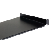 Picture of StarTech.com 1U Fixed Server Rack Mount Shelf - 10in Deep Steel Universal Cantilever Tray for 19" AV/ Network Equipment Rack - Heavy Duty Steel - Weight Capacity 44lbs/20kg, Black