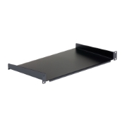 Picture of StarTech.com 1U Fixed Server Rack Mount Shelf - 10in Deep Steel Universal Cantilever Tray for 19" AV/ Network Equipment Rack - Heavy Duty Steel - Weight Capacity 44lbs/20kg, Black