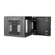Picture of StarTech.com 4-Post 12U Wall Mount Network Cabinet with 1U Shelf, 19" Hinged Wall-Mounted Server Rack for Data / AV / Electronics / Computer Equipment, Flexible Vented Rack Enclosure
