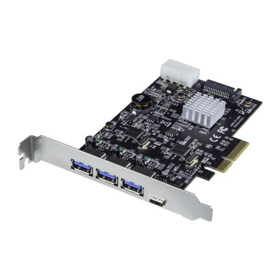 Picture of StarTech.com 4-Port USB 3.1 PCIe Card - 3x USB-A and 1x USB-C - 2x Dedicated Channels