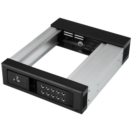 Picture of StarTech.com 5.25 to 3.5 Hard Drive Hot Swap Bay - For 3.5" SATA/SAS Drives - Trayless - Aluminum