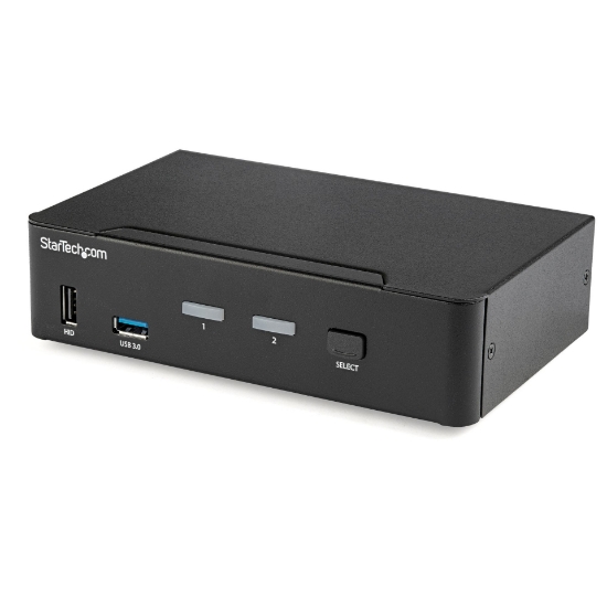 Picture of StarTech.com 2 Port DisplayPort KVM Switch - 4K 60Hz - Single Display - Dual Port UHD DP 1.2 USB KVM Switch with Integrated USB 3.0 Hub & Audio - Dell HP Apple Lenovo - TAA Compliant