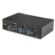 Picture of StarTech.com 2 Port DisplayPort KVM Switch - 4K 60Hz - Single Display - Dual Port UHD DP 1.2 USB KVM Switch with Integrated USB 3.0 Hub & Audio - Dell HP Apple Lenovo - TAA Compliant