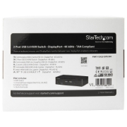 Picture of StarTech.com 2 Port DisplayPort KVM Switch - 4K 60Hz - Single Display - Dual Port UHD DP 1.2 USB KVM Switch with Integrated USB 3.0 Hub & Audio - Dell HP Apple Lenovo - TAA Compliant