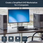 Picture of StarTech.com 2 Port DisplayPort KVM Switch - 4K 60Hz - Single Display - Dual Port UHD DP 1.2 USB KVM Switch with Integrated USB 3.0 Hub & Audio - Dell HP Apple Lenovo - TAA Compliant