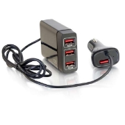 Picture of C2G 4-Port USB Car Charger with Extension for Passengers, 5.8A Output
