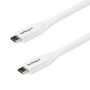 Picture of StarTech.com USB-C to USB-C Cable w/ 5A PD - M/M - White - 2 m (6 ft.) - USB 2.0 - USB-IF Certified