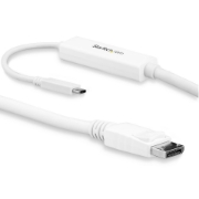 Picture of StarTech.com 9.8ft/3m USB C to DisplayPort 1.2 Cable 4K 60Hz - USB-C to DisplayPort Adapter Cable HBR2 - USB Type-C DP Alt Mode to DP Monitor Video Cable - Works w/ Thunderbolt 3 - White