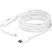 Picture of StarTech.com 9.8ft/3m USB C to DisplayPort 1.2 Cable 4K 60Hz - USB-C to DisplayPort Adapter Cable HBR2 - USB Type-C DP Alt Mode to DP Monitor Video Cable - Works w/ Thunderbolt 3 - White