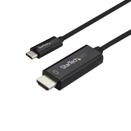 Picture of StarTech.com 3ft (1m) USB C to HDMI Cable - 4K 60Hz USB Type C to HDMI 2.0 Video Adapter Cable - Thunderbolt 3 Compatible - Laptop to HDMI Monitor/Display - DP 1.2 Alt Mode HBR2 - Black