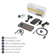 Picture of StarTech.com Thunderbolt 3 Dock - Dual Monitor 4K 60Hz TB3 Laptop Docking Station with DisplayPort - 85W Power Delivery Charging - 6-Port USB 3.0 Hub, SD 4.0, GbE, Audio - Windows & Mac