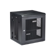 Picture of StarTech.com 4-Post 12U Wall Mount Network Cabinet with 1U Shelf, 19" Hinged Wall-Mounted Server Rack for Data / AV / Electronics / Computer Equipment, Flexible Vented Rack Enclosure