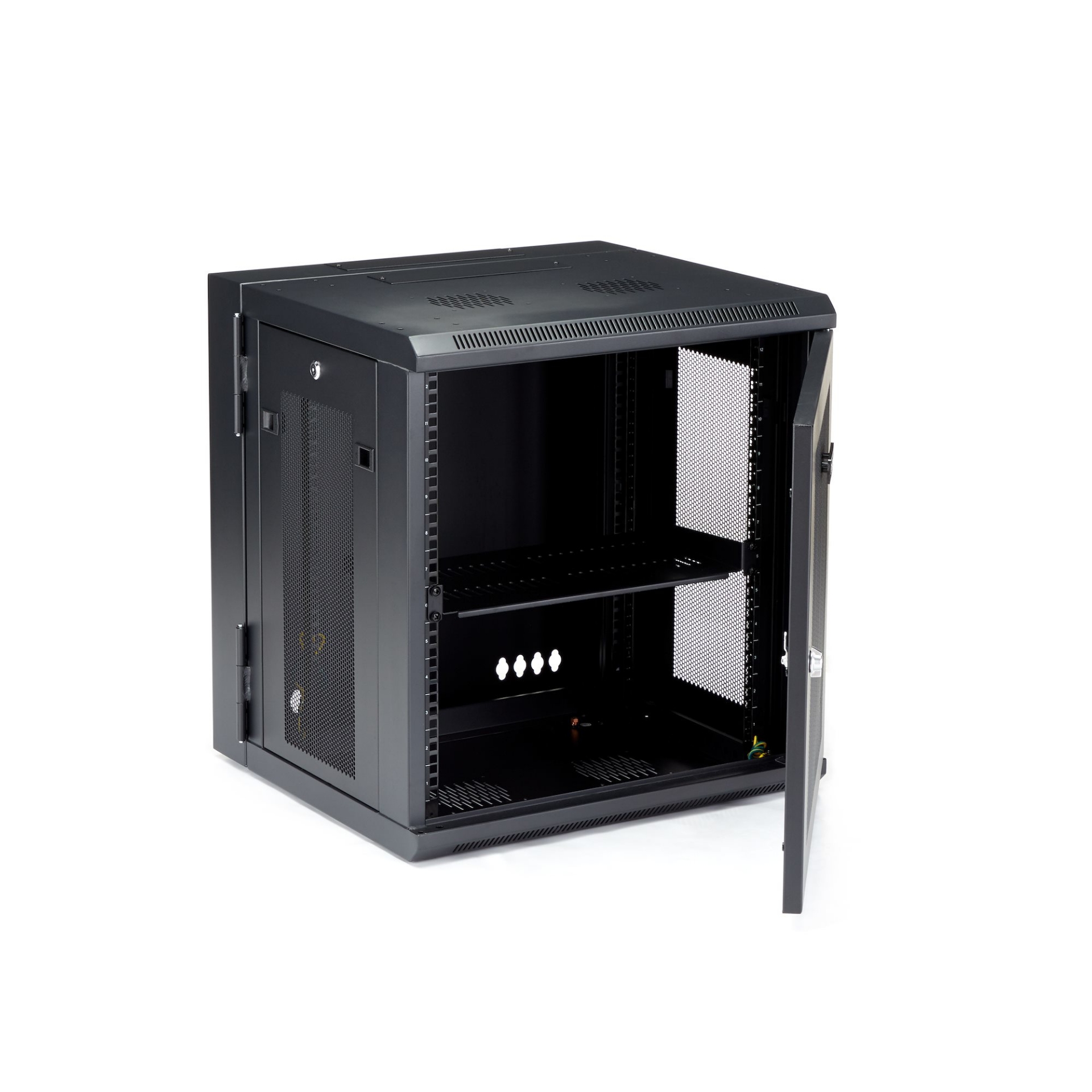 StarTech.com 4-Post 12U Wall Mount Network Cabinet with 1U Shelf, 19 ...