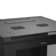 Picture of StarTech.com 4-Post 12U Wall Mount Network Cabinet with 1U Shelf, 19" Hinged Wall-Mounted Server Rack for Data / AV / Electronics / Computer Equipment, Flexible Vented Rack Enclosure