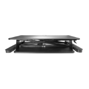 Picture of StarTech.com Sit Stand Desk Converter with Keyboard Tray - Large 35” x 21" Surface - Height Adjustable Ergonomic Desktop/Tabletop Standing Workstation - Holds 2 Monitors - Pre-Assembled