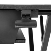 Picture of StarTech.com Sit Stand Desk Converter with Keyboard Tray - Large 35” x 21" Surface - Height Adjustable Ergonomic Desktop/Tabletop Standing Workstation - Holds 2 Monitors - Pre-Assembled