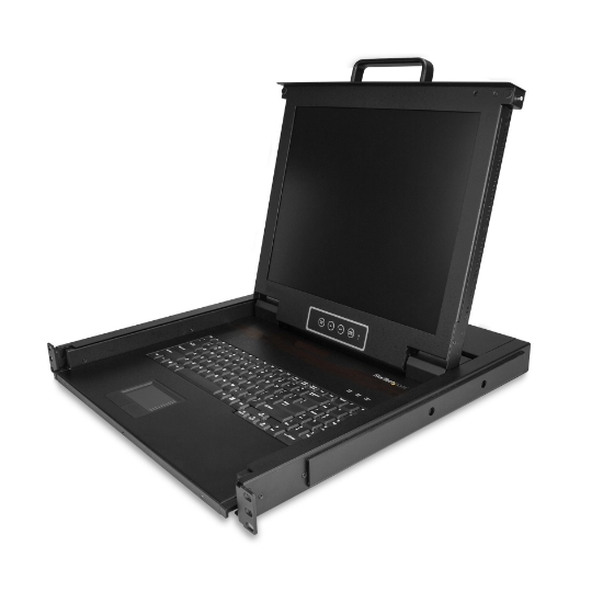 Picture of StarTech.com Rackmount KVM Console - Single Port VGA KVM with 17" LCD Monitor for Server Rack - Fully Featured Universal 1U LCD KVM Drawer w/Cables & Hardware - USB Support - 50,000 MTBF
