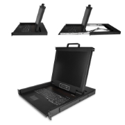 Picture of StarTech.com Rackmount KVM Console - Single Port VGA KVM with 17" LCD Monitor for Server Rack - Fully Featured Universal 1U LCD KVM Drawer w/Cables & Hardware - USB Support - 50,000 MTBF