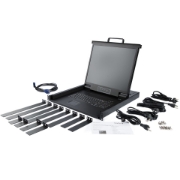 Picture of StarTech.com Rackmount KVM Console - Single Port VGA KVM with 17" LCD Monitor for Server Rack - Fully Featured Universal 1U LCD KVM Drawer w/Cables & Hardware - USB Support - 50,000 MTBF
