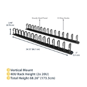 Picture of StarTech.com Vertical Cable Organizer with D-Ring Hooks - 0U - 6 ft.
