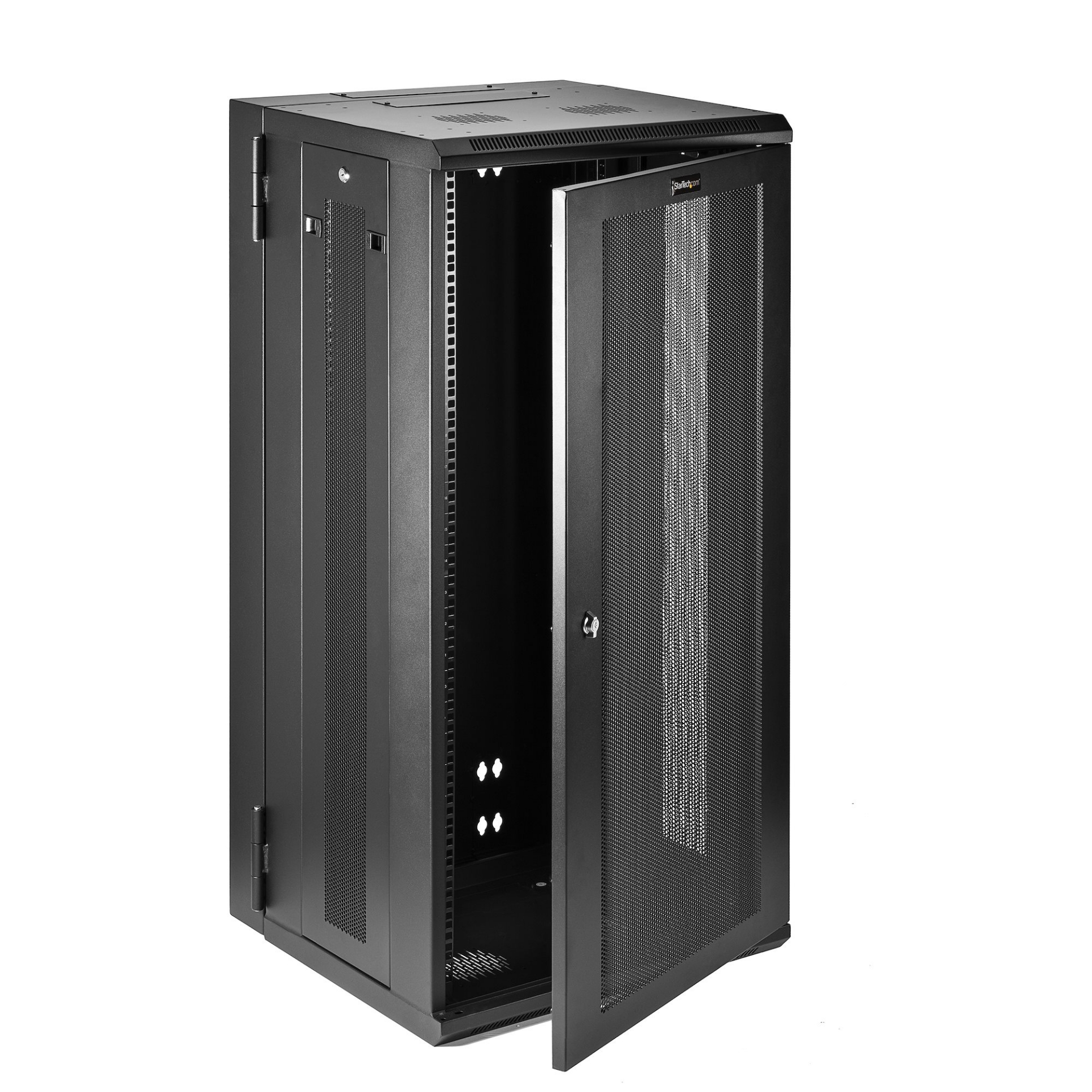 StarTech.com 4-Post 26U Wall Mount Network Cabinet with 1U Shelf, 19 ...