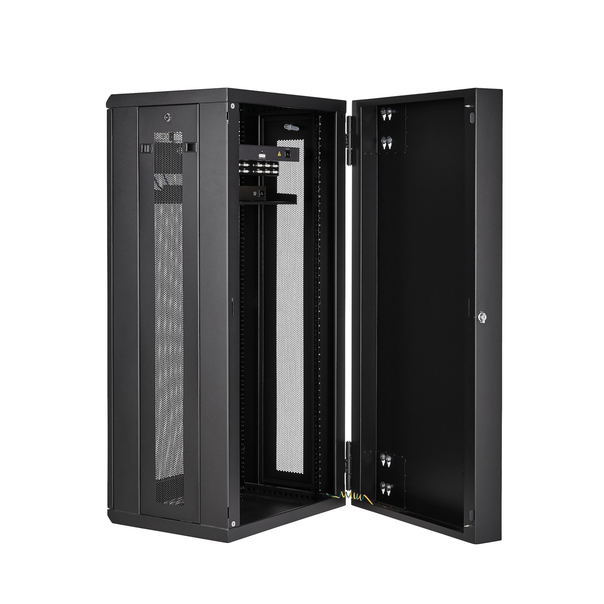 StarTech.com 4-Post 26U Wall Mount Network Cabinet with 1U Shelf, 19 ...