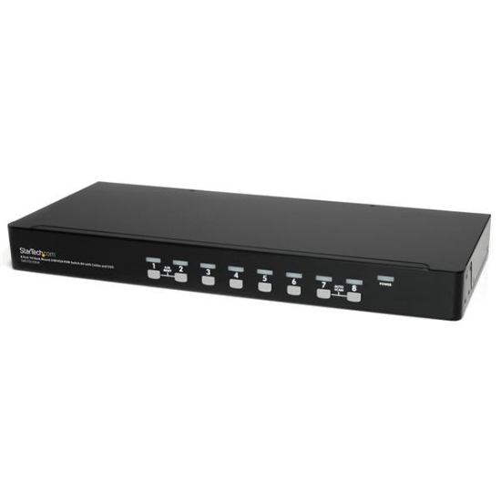 Picture of StarTech.com 8 Port 1U Rackmount USB KVM Switch Kit with OSD and Cables