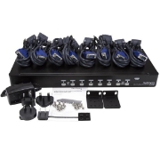 Picture of StarTech.com 8 Port 1U Rackmount USB KVM Switch Kit with OSD and Cables