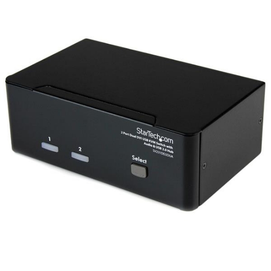 Picture of StarTech.com 2 Port Dual DVI USB KVM Switch with Audio & USB 2.0 Hub