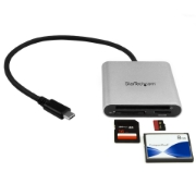Picture of StarTech.com USB 3.0 Flash Memory Multi-Card Reader / Writer with USB-C - SD, microSD, CompactFlash