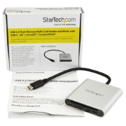 Picture of StarTech.com USB 3.0 Flash Memory Multi-Card Reader / Writer with USB-C - SD, microSD, CompactFlash