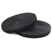 Picture of StarTech.com 100ft Hook and Loop Roll - Cut-to-Size Reusable Cable Ties - Bulk Industrial Wire Fastener Tape /Adjustable Fabric Wraps Black / Resuable Self Gripping Cable Management Straps