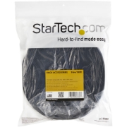 Picture of StarTech.com 100ft Hook and Loop Roll - Cut-to-Size Reusable Cable Ties - Bulk Industrial Wire Fastener Tape /Adjustable Fabric Wraps Black / Resuable Self Gripping Cable Management Straps