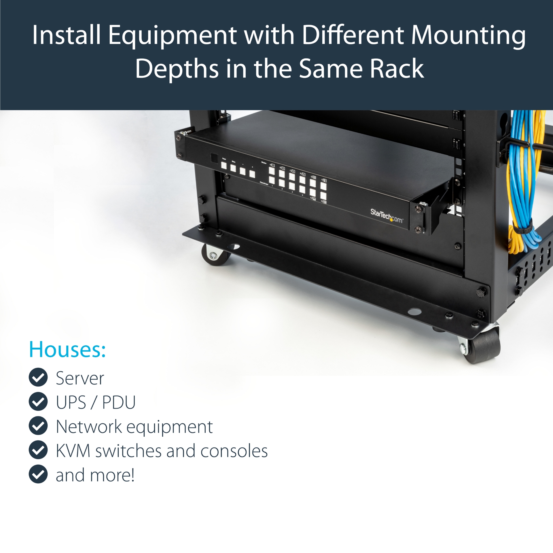 StarTech.com Rail Depth Adapter Kit for Server Racks - 1U - Zondox