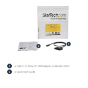 Picture of StarTech.com USB 3.1 (10Gbps) Adapter Cable for 2.5” SATA Drives - USB-C