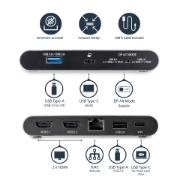 Picture of StarTech.com USB C Multiport Adapter, Dual 4K Monitor, USB-C to Dual HDMI Adapter, 2x USB-A Ports, 100W PD 3.0, Gigabit LAN Port - Replaced by 120B-USBC-MULTIPORT