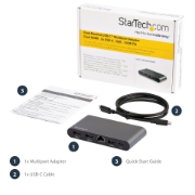 Picture of StarTech.com USB C Multiport Adapter, Dual 4K Monitor, USB-C to Dual HDMI Adapter, 2x USB-A Ports, 100W PD 3.0, Gigabit LAN Port - Replaced by 120B-USBC-MULTIPORT
