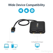 Picture of StarTech.com USB 3.0 to Dual DisplayPort Adapter - 4K 60Hz