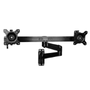 Picture of StarTech.com Wall Mount Dual Monitor Arm – Articulating Ergonomic VESA Wall Mount for 2x 24" Displays – Synchronized Adjustable Crossbar – Tilt/Swivel/Rotate- Double Screen Mount Bracket