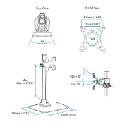 Picture of StarTech.com Single Monitor Stand - Adjustable - Steel - Silver