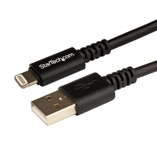 Picture of StarTech.com 3 m (10 ft.) USB to Lightning Cable - Long iPhone / iPad / iPod Charger Cable - Lightning to USB Cable - Apple MFi Certified - Black
