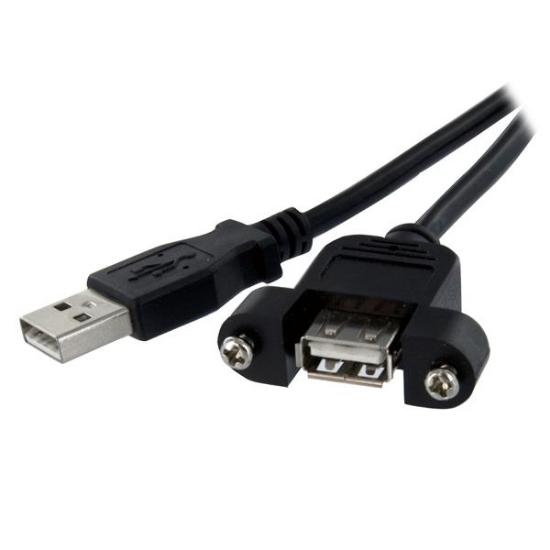 Picture of StarTech.com 2 ft Panel Mount USB Cable A to A - F/M