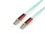 Picture of StarTech.com 5m (16.4ft) LC/UPC to LC/UPC OM3 Multimode Fiber Optic Cable, Full Duplex 50/125µm Zipcord Fiber Cable, 100G, Low Insertion Loss, LSZH Fiber Jumper Cord