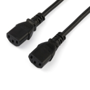 Picture of StarTech.com 2m (6ft) Computer Power Y Cord, 18AWG, EU Schuko to 2x C13, 10A 250V, Black Replacement AC Power Cord, Printer Power Cord, PC Power Supply Cable, Monitor Power Cable - UL Listed