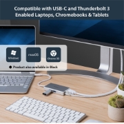 Picture of StarTech.com USB-C Multiport Adapter - USB-C Travel Docking Station w/ 4K HDMI - 60W Power Delivery Pass-Through, GbE, 2pt USB-A 3.0 Hub - Portable Mini USB Type-C Dock for Laptop - White