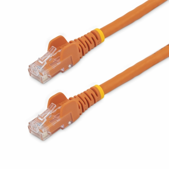 Picture of StarTech.com 3m CAT6 Ethernet Cable - Orange CAT 6 Gigabit Ethernet Wire -650MHz 100W PoE RJ45 UTP Network/Patch Cord Snagless w/Strain Relief Fluke Tested/Wiring is UL Certified/TIA