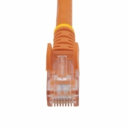 Picture of StarTech.com 3m CAT6 Ethernet Cable - Orange CAT 6 Gigabit Ethernet Wire -650MHz 100W PoE RJ45 UTP Network/Patch Cord Snagless w/Strain Relief Fluke Tested/Wiring is UL Certified/TIA