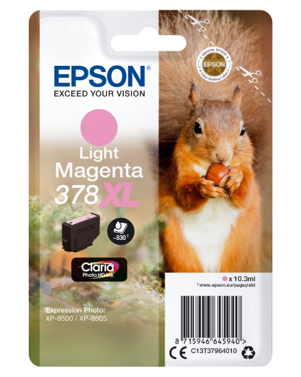 Picture of Epson Squirrel Singlepack Light Magenta 378XL Claria Photo HD Ink