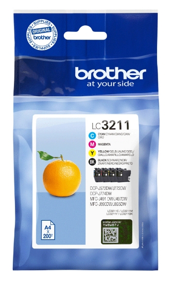 Picture of Brother LC3211VAL ink cartridge 4 pc(s) Original Standard Yield Black, Cyan, Magenta, Yellow